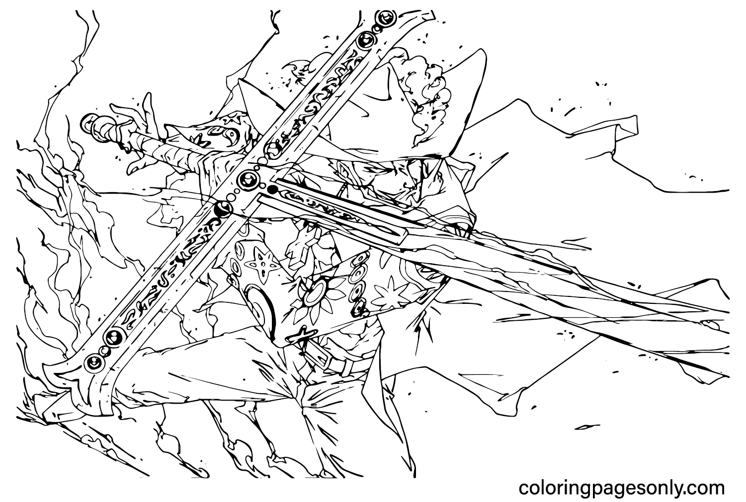 Mihawk Dracule Coloring Pages to Download