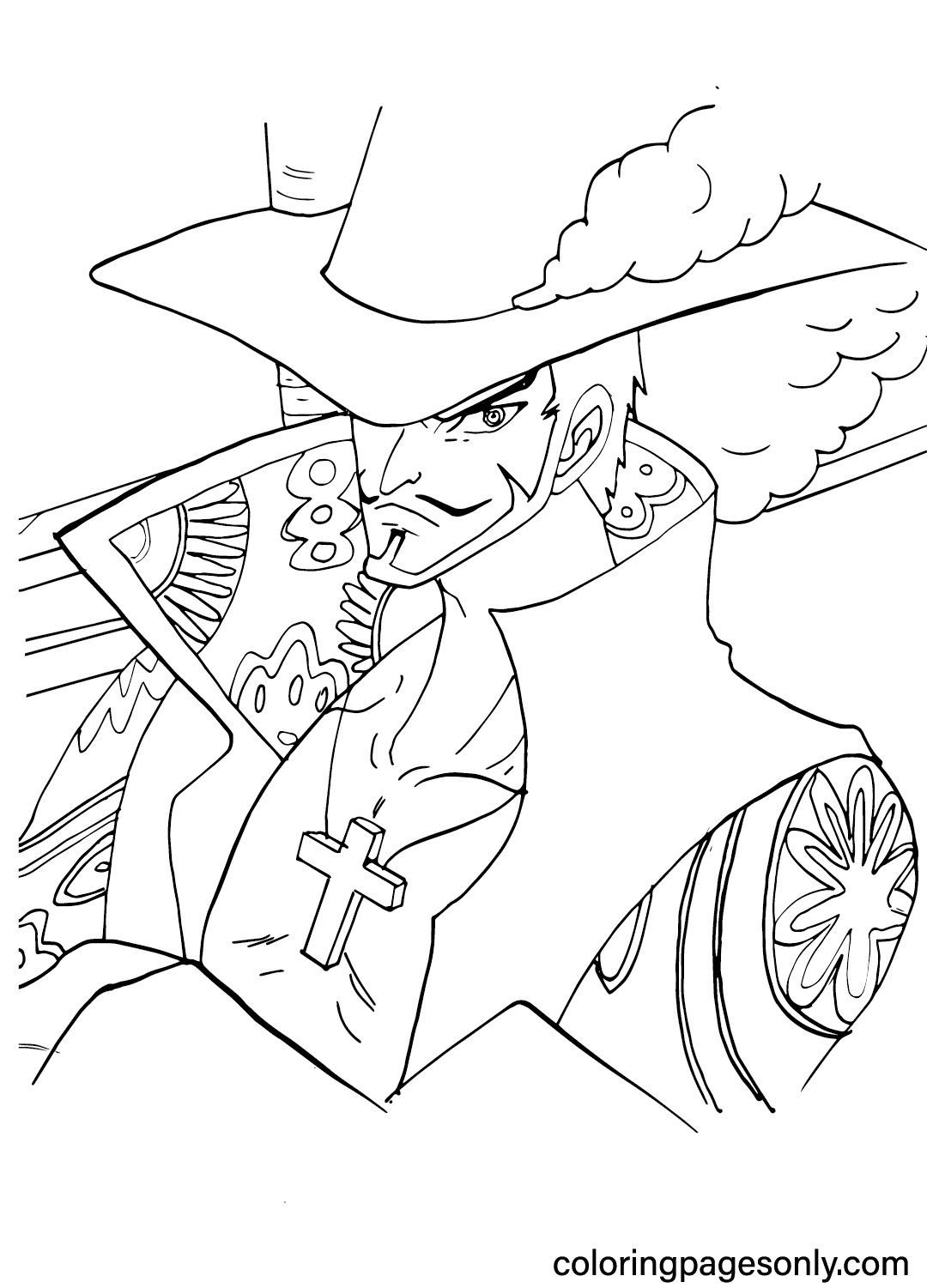 Mihawk Dracule Images to Color - Free Printable Coloring Pages