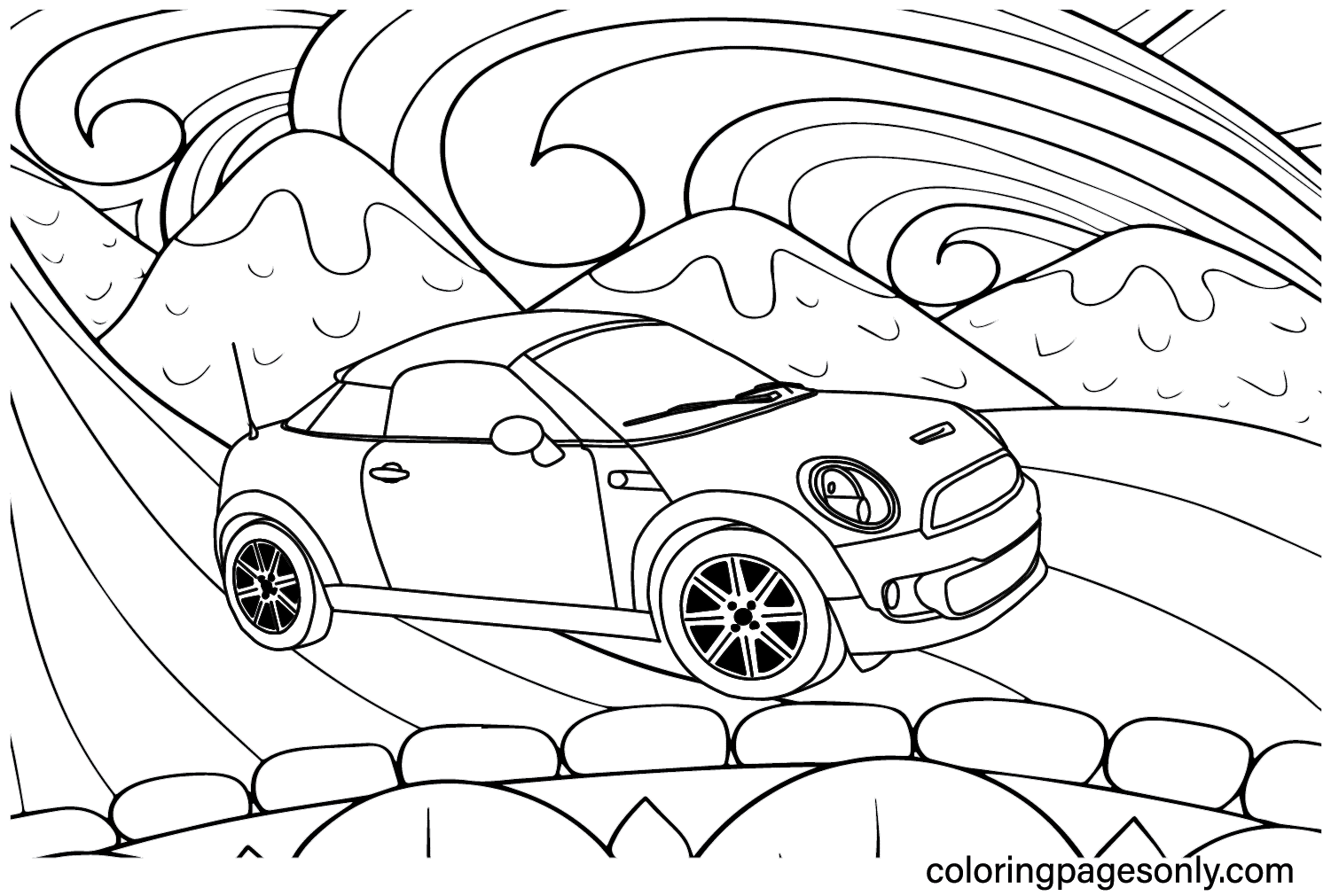 Mini Cooper Coupe Coloring Page