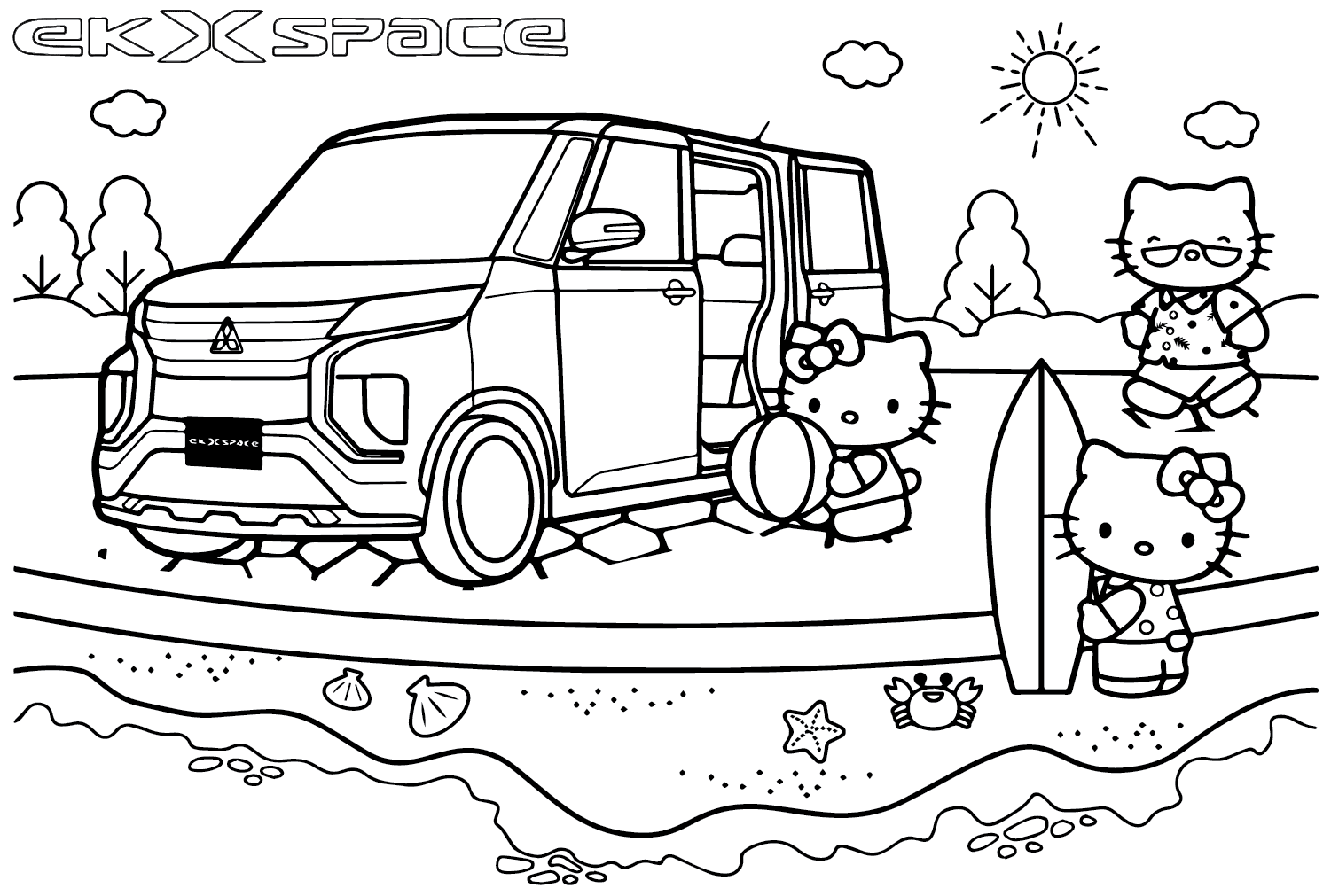 Página para colorir Mitsubishi EK X Space da Mitsubishi Motors