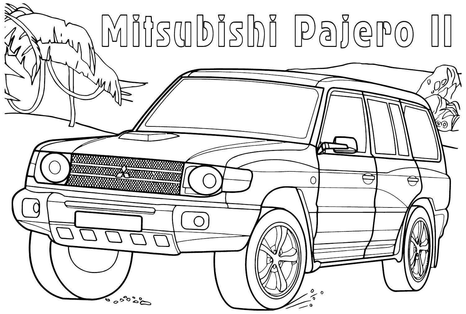 Mitsubishi Pajero II Coloring Page from Mitsubishi Motors