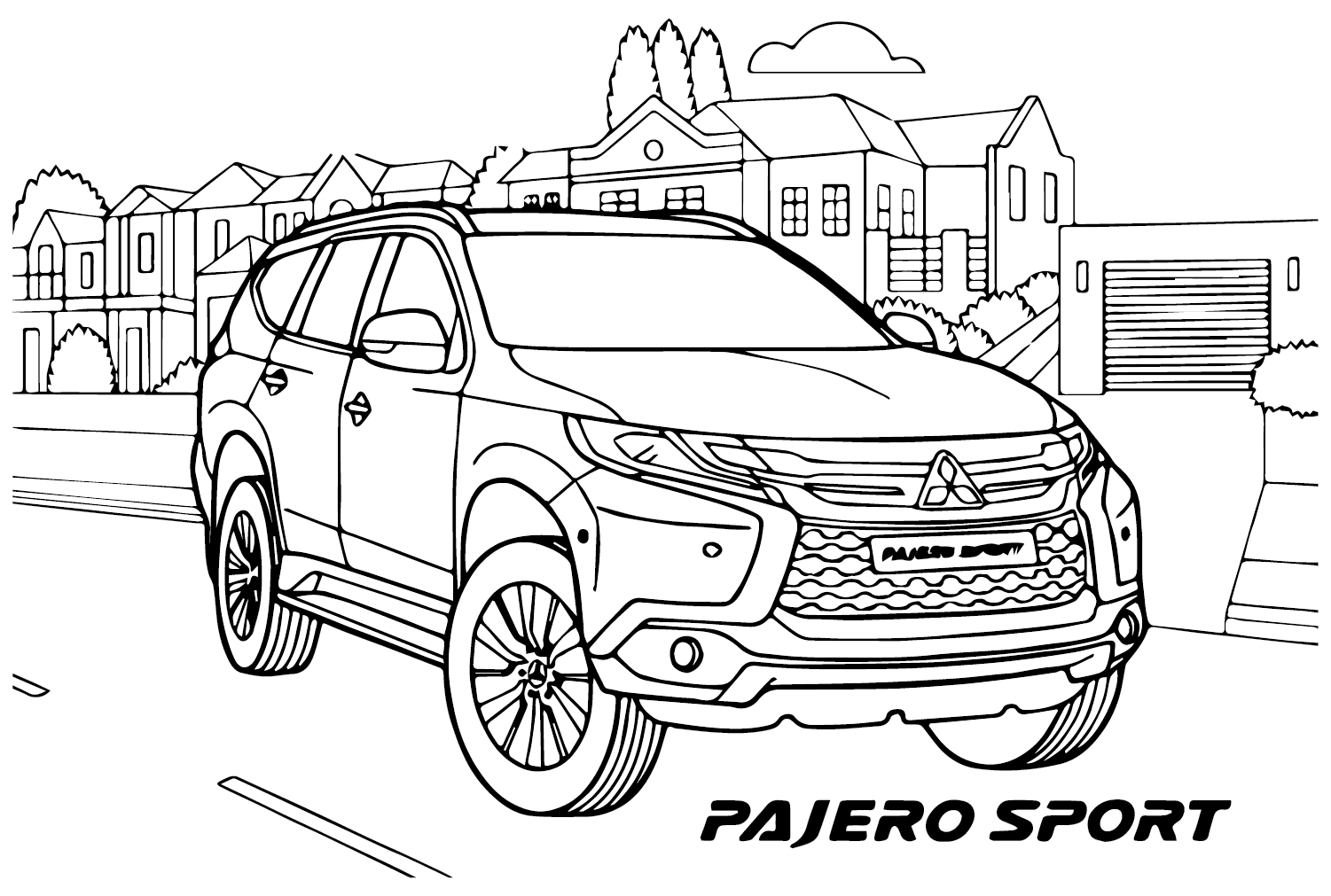 Página para colorir Mitsubishi Pajero Sport da Mitsubishi Motors
