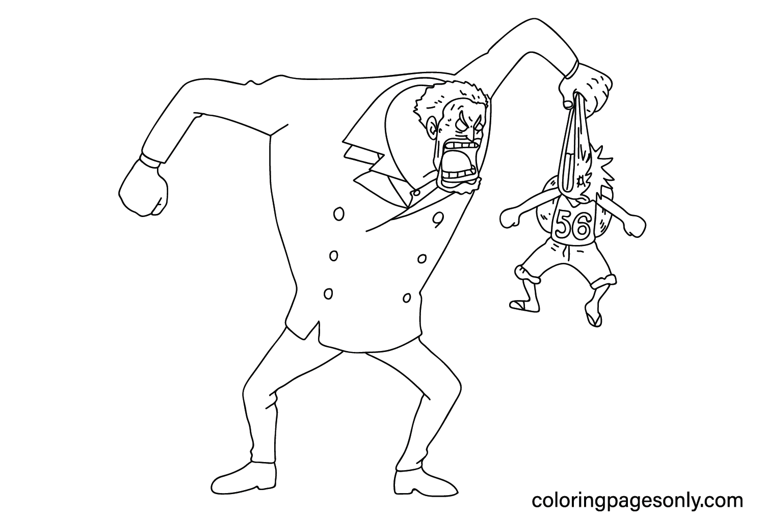 Monkey D. Garp, Luffy Coloring Pages to Printable from Luffy
