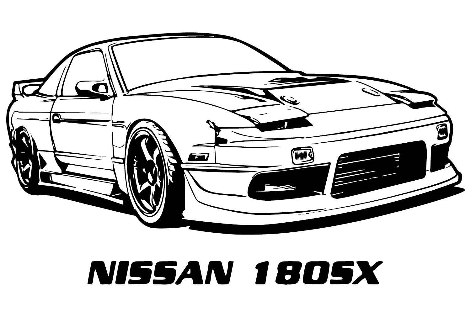 Coloriage Nissan 180SX de Nissan
