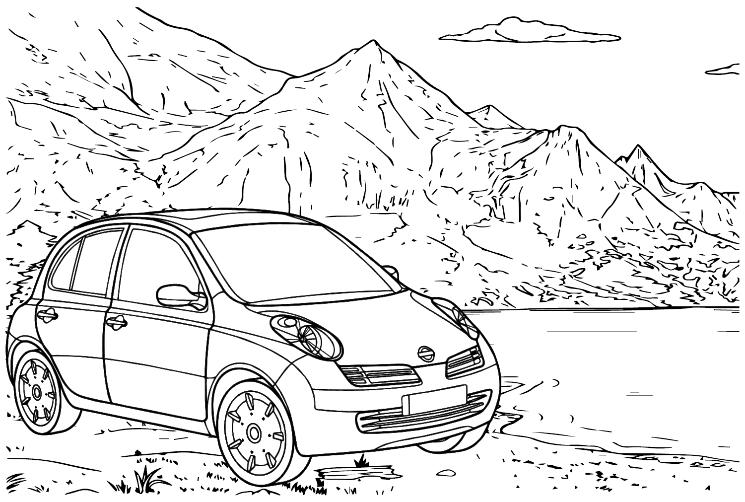 Nissan Leaf Nismo RC Coloring Page  Nissan Coloring Pages  Coloring