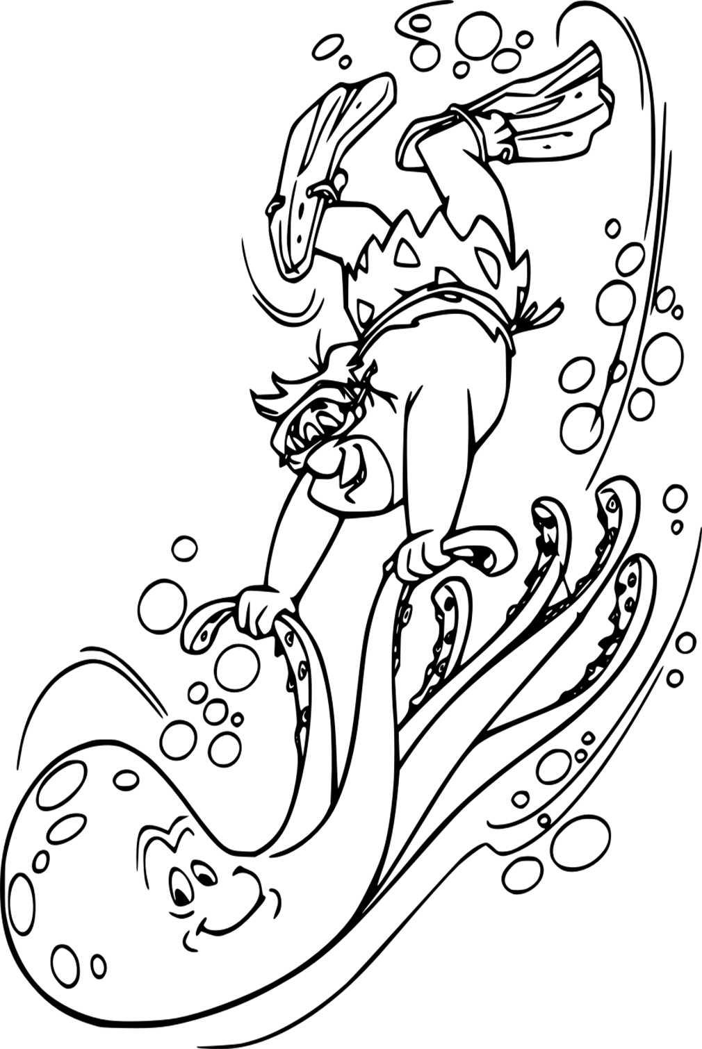 Octopus With Fred Coloring Page