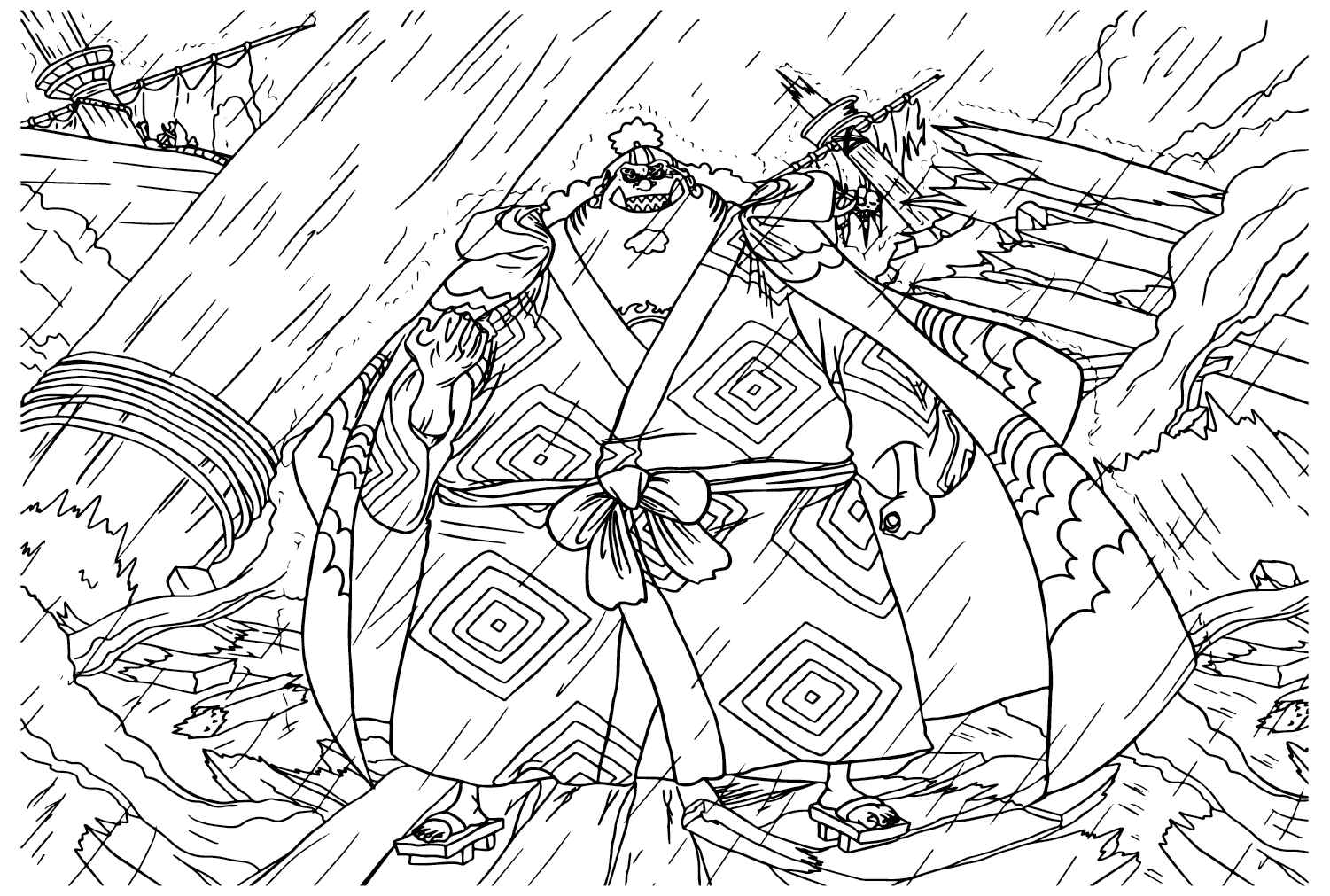 One Piece Jinbe Coloring Page from Jinbe
