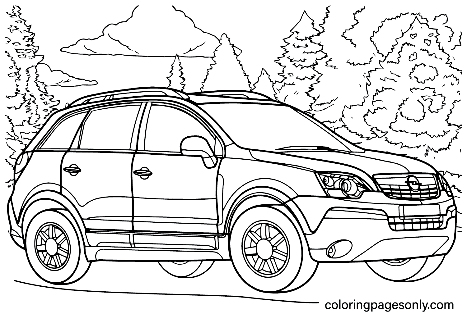 Opel Antara Coloring Page from Opel