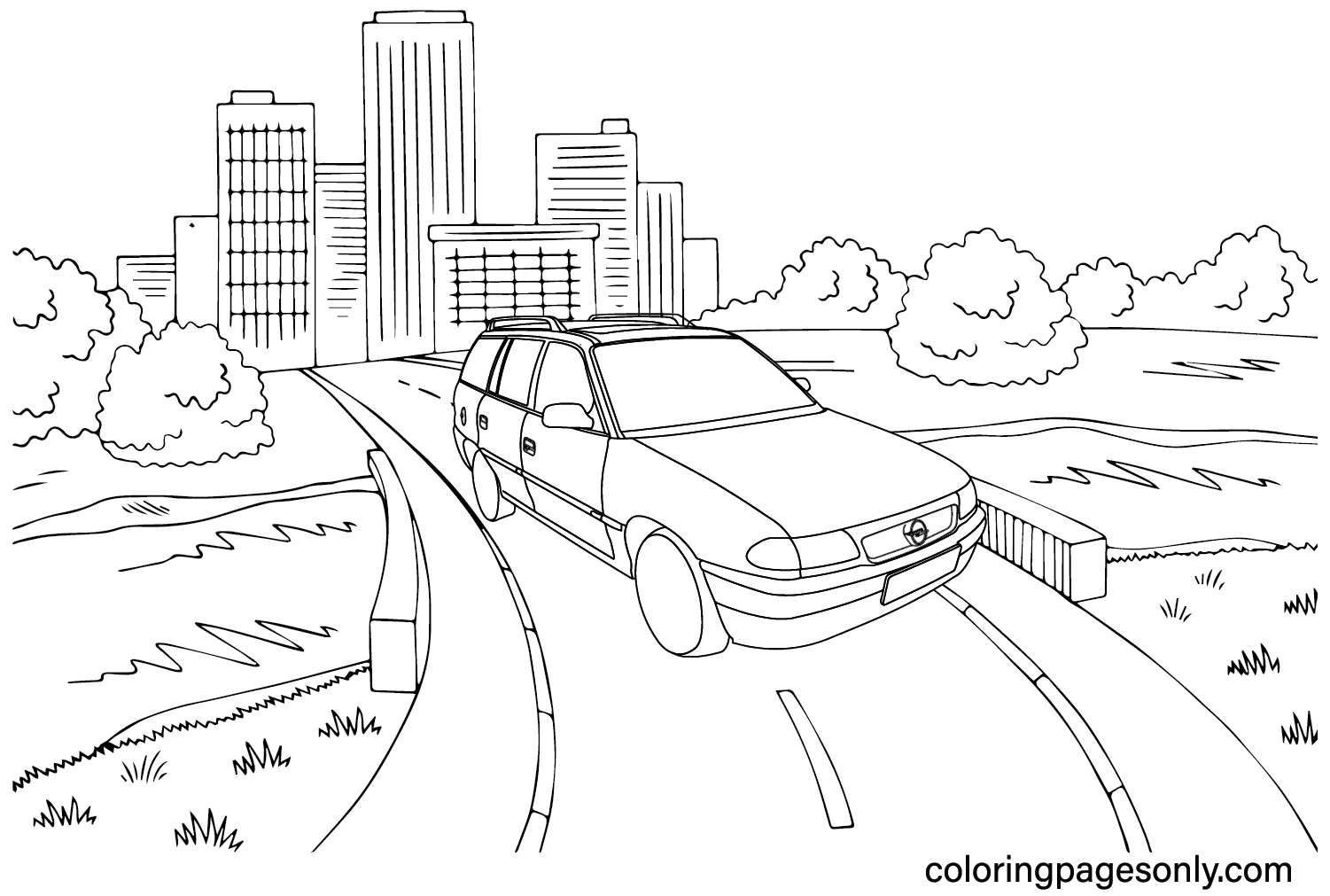 Opel Astra Caravan Coloring Page from Opel