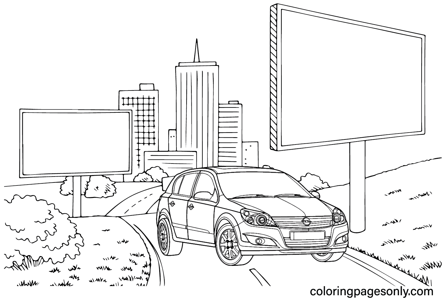 Opel Astra Coloring Page from Opel