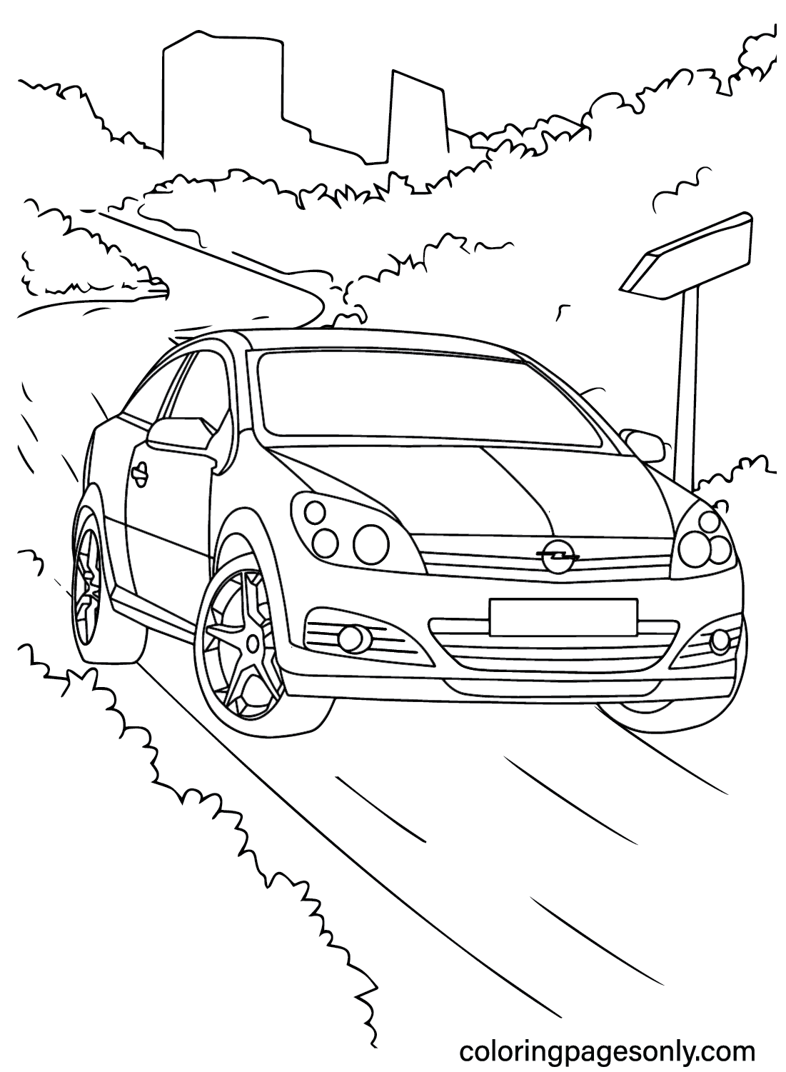 Opel Coloring Page to Print from Opel