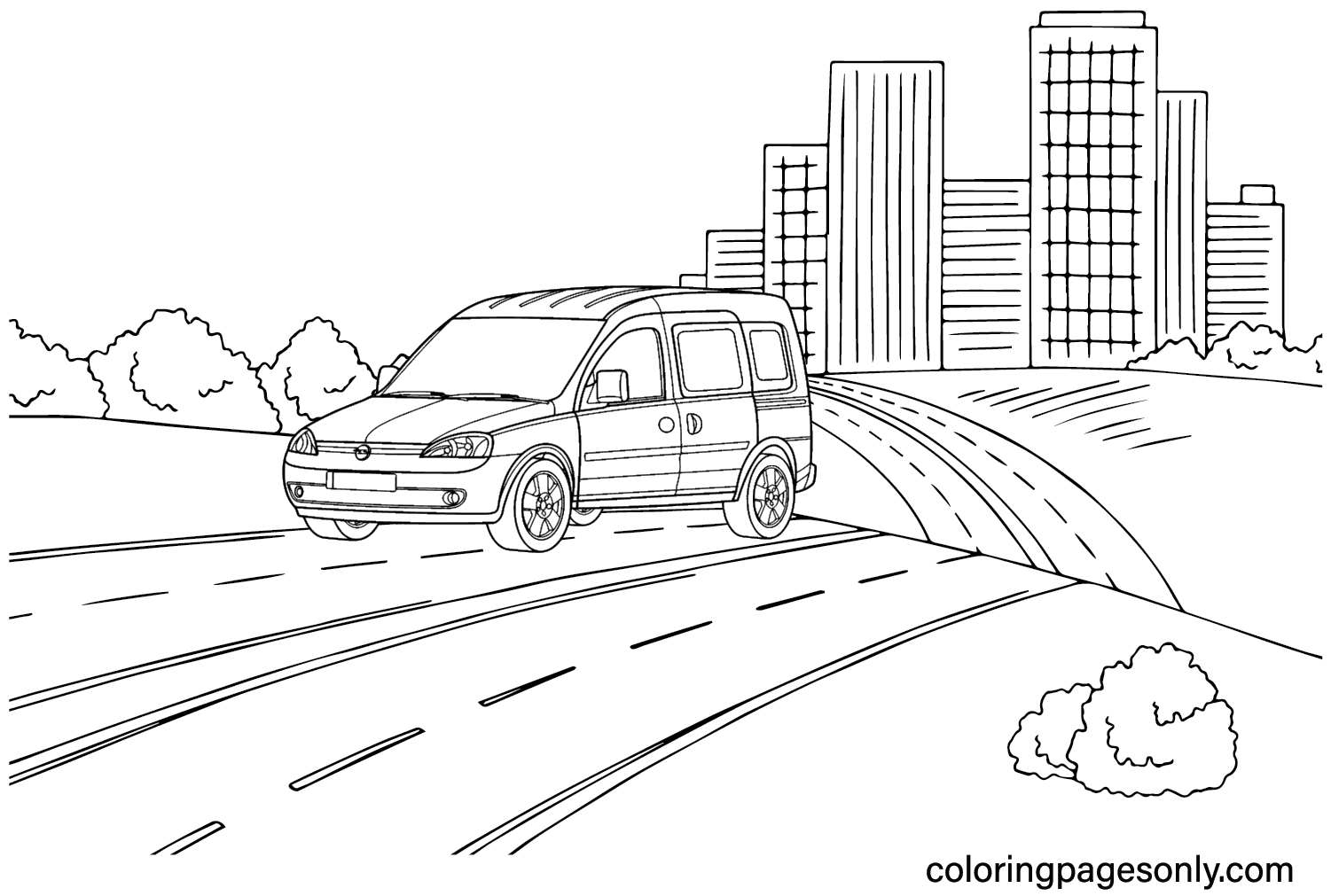 Opel Combo Coloring Page from Opel