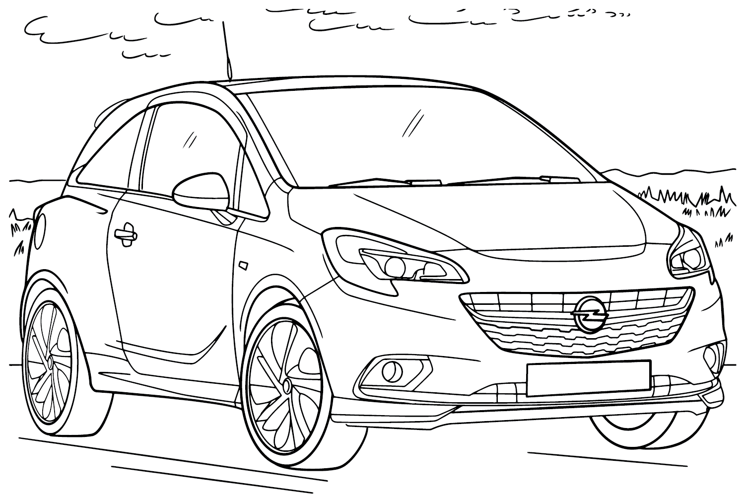 Opel Corsa Coloring Page from Opel