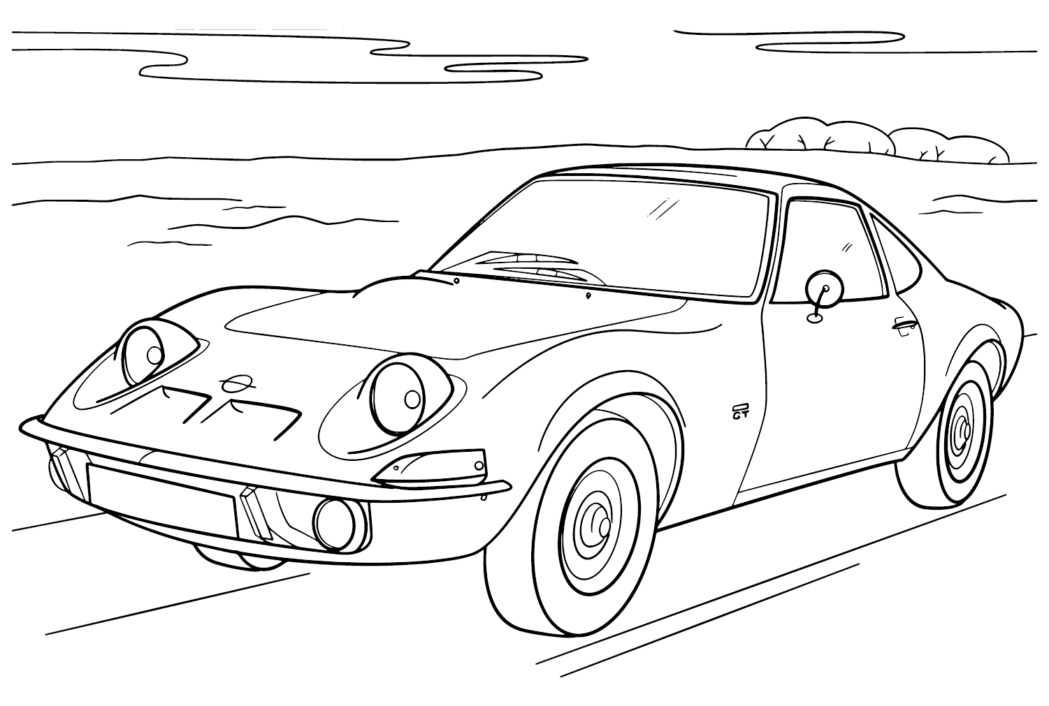 Opel GT 1970 Coloring Page from Opel