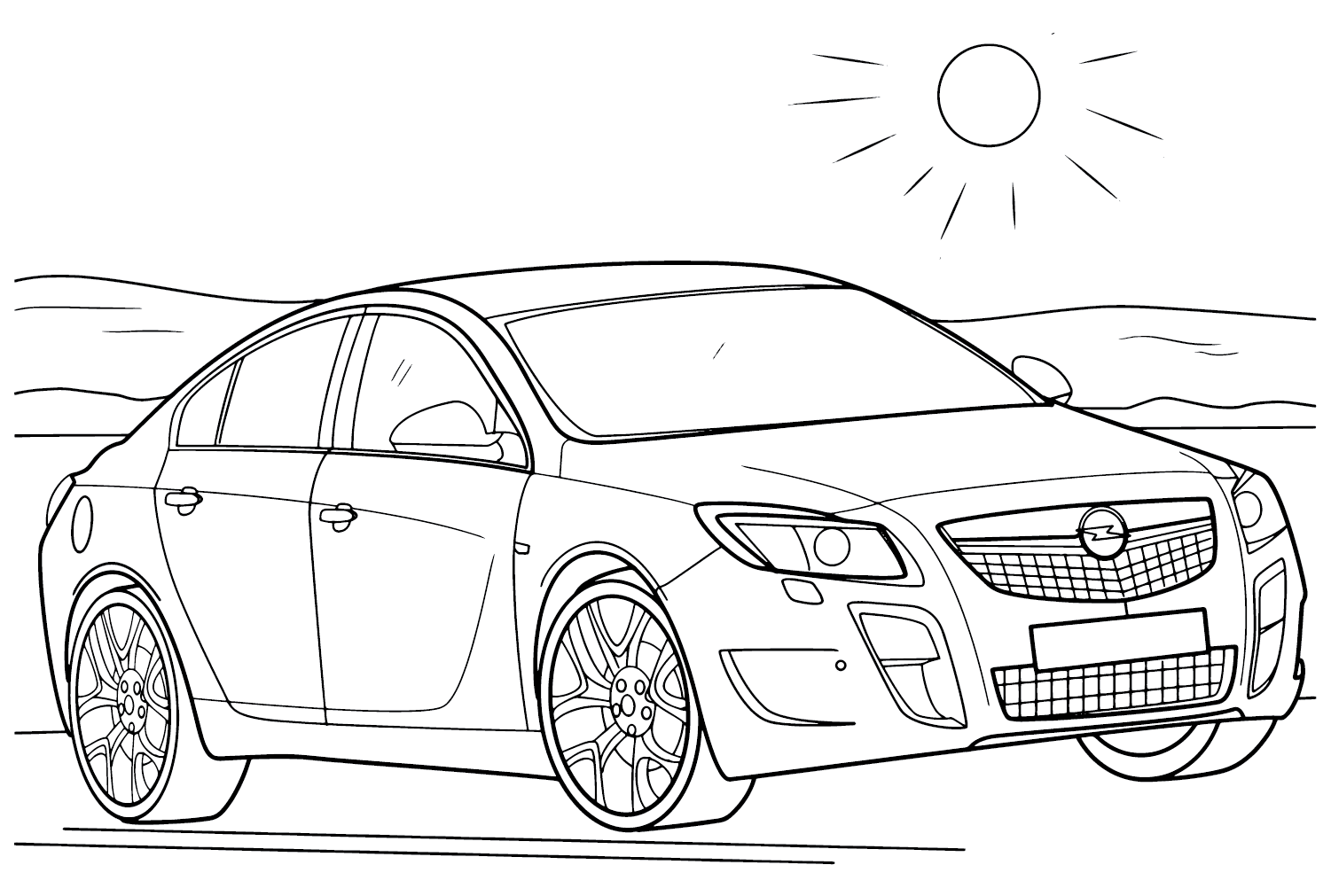 Opel Insignia Coloring Page Free from Opel