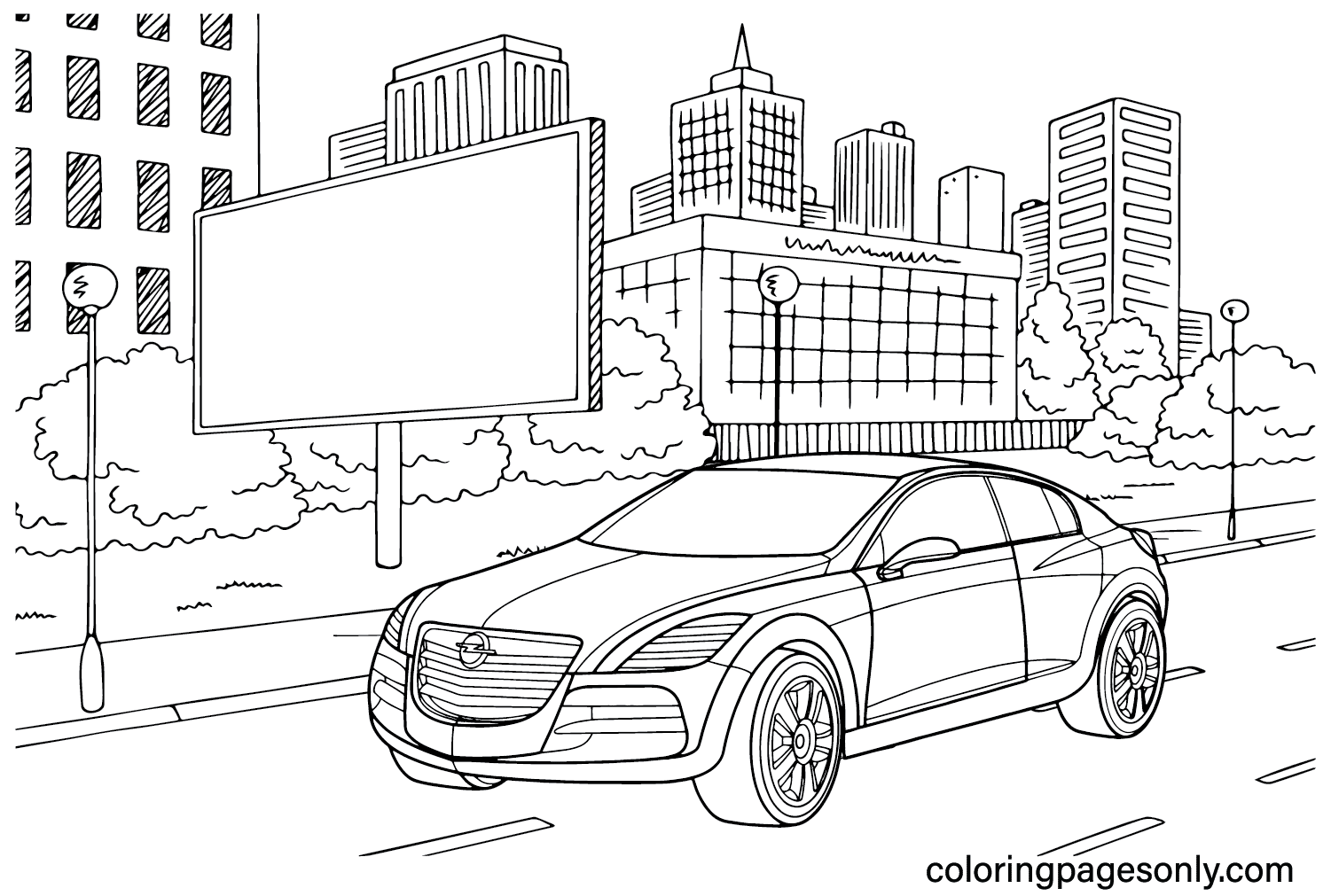 Opel Insignia Coloring Page from Opel