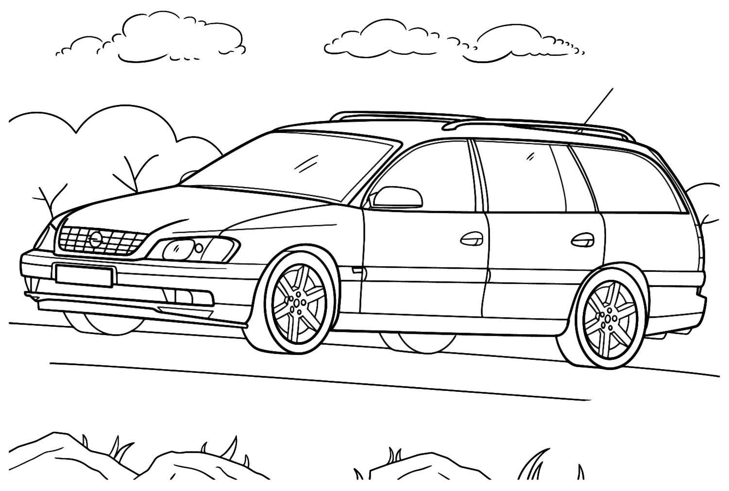 Opel Omega Caravan Coloring Page from Opel