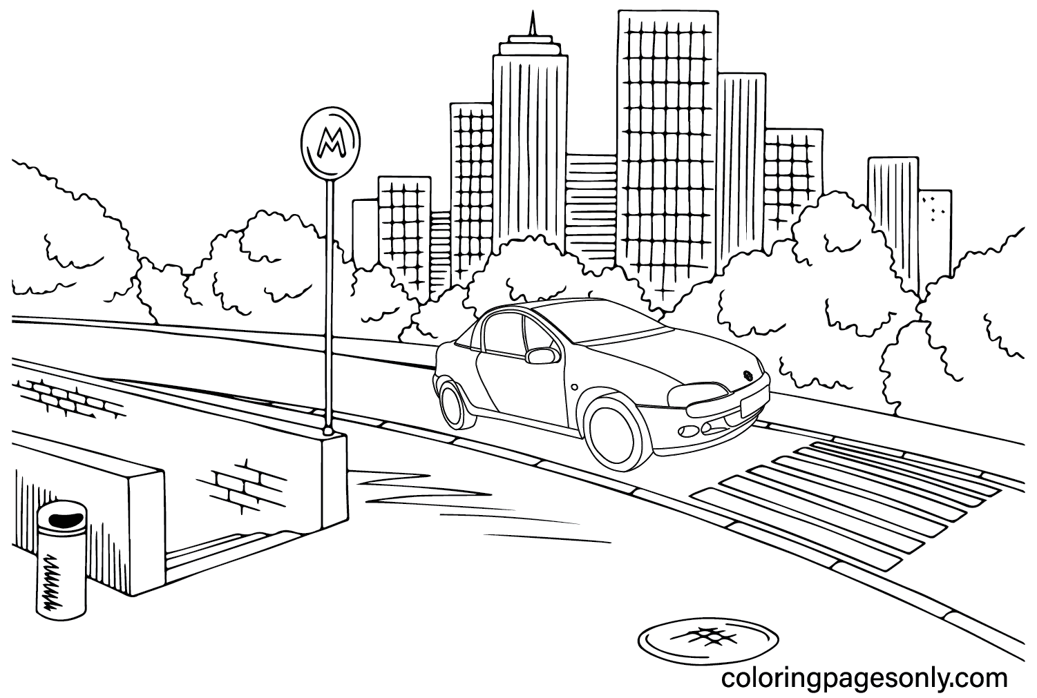 Opel Tigra Coloring Page from Opel