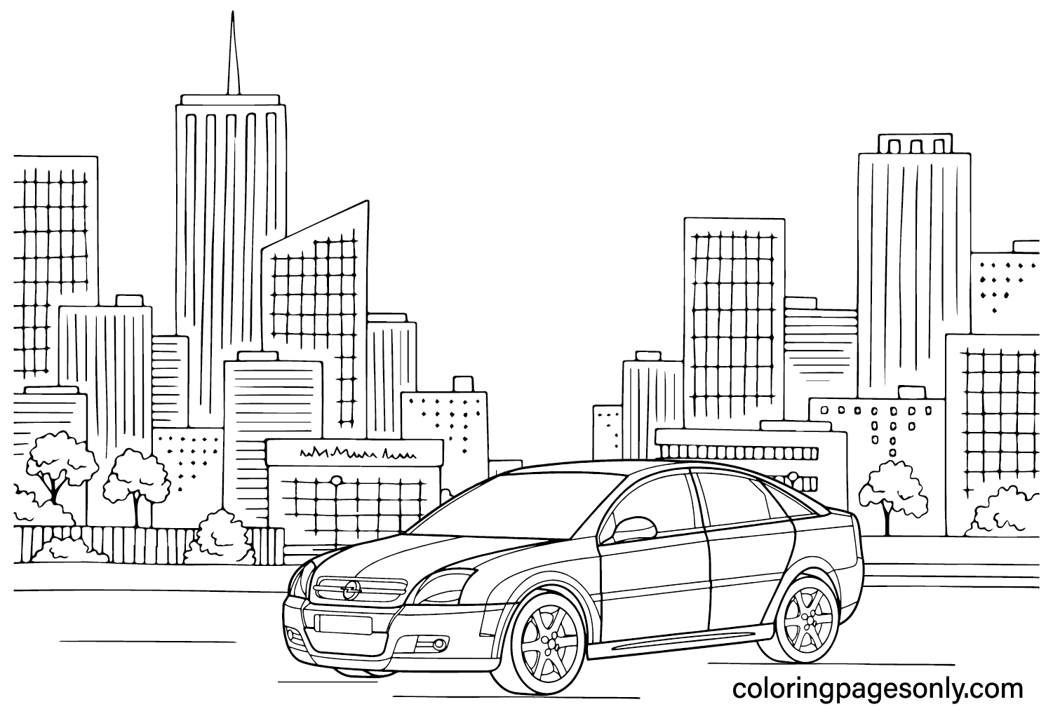 Opel Vectra Coloring Page from Opel