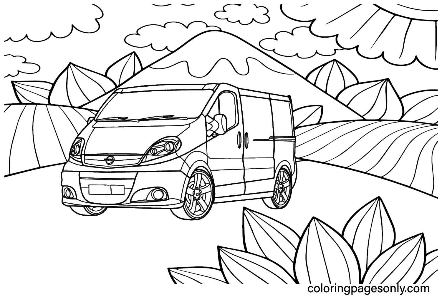 Opel Vivaro OPC Coloring Page from Opel