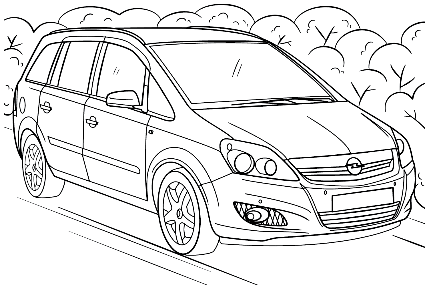 Opel Zafira Coloring Page from Opel