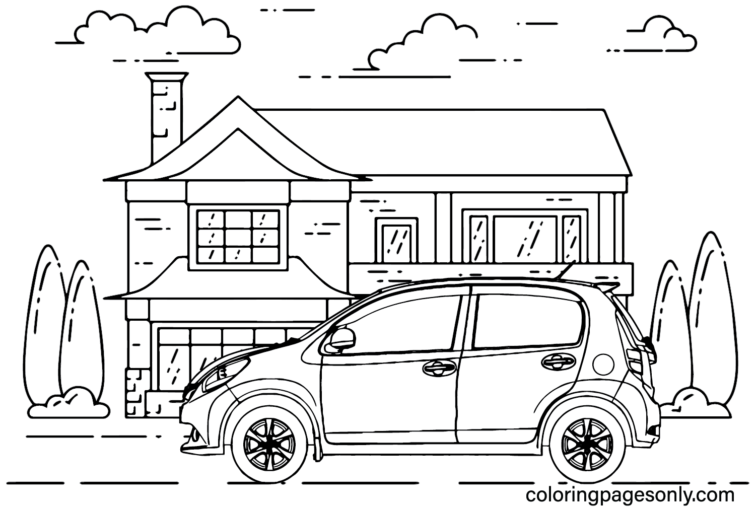 Perodua Car Coloring Page - Free Printable Coloring Pages