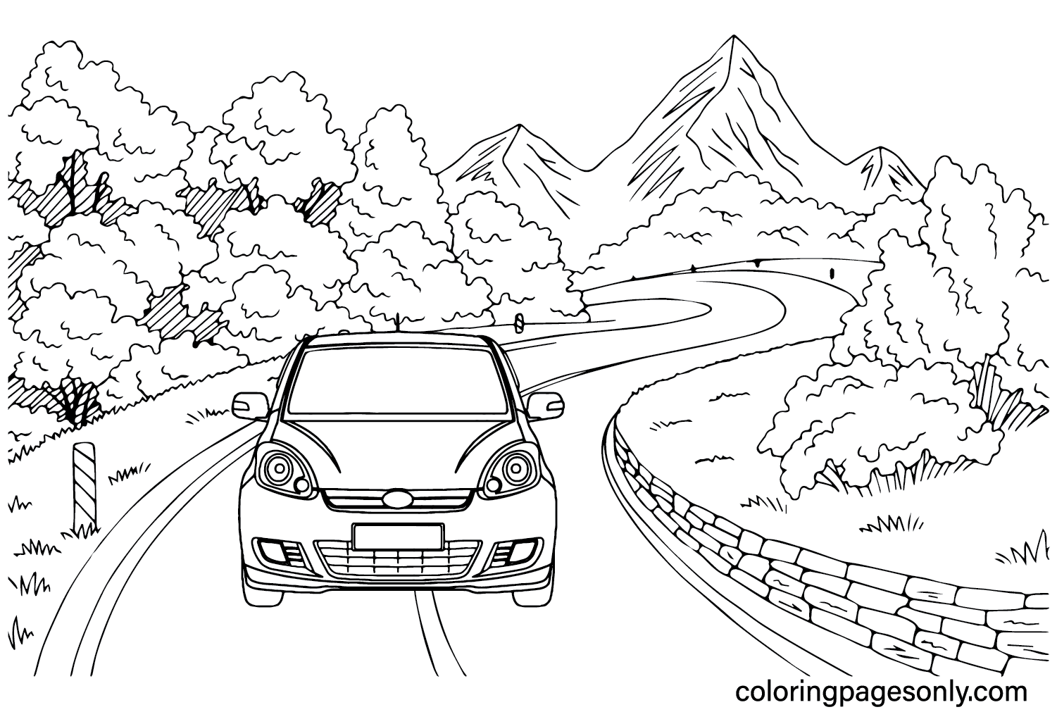 Perodua Myvi Hatchback Coloring Page from Perodua