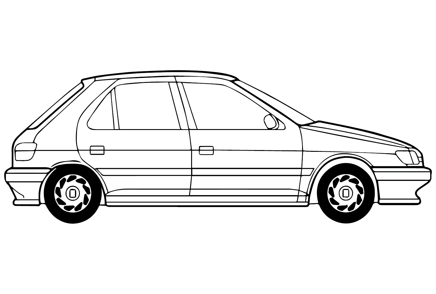 Peugeot 306 Coloring Page from Peugeot