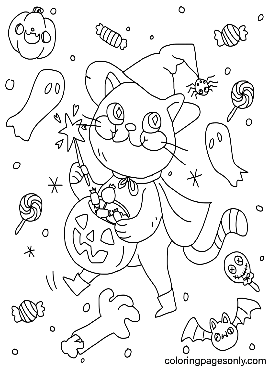 Printable Happy Halloween Coloring Pages