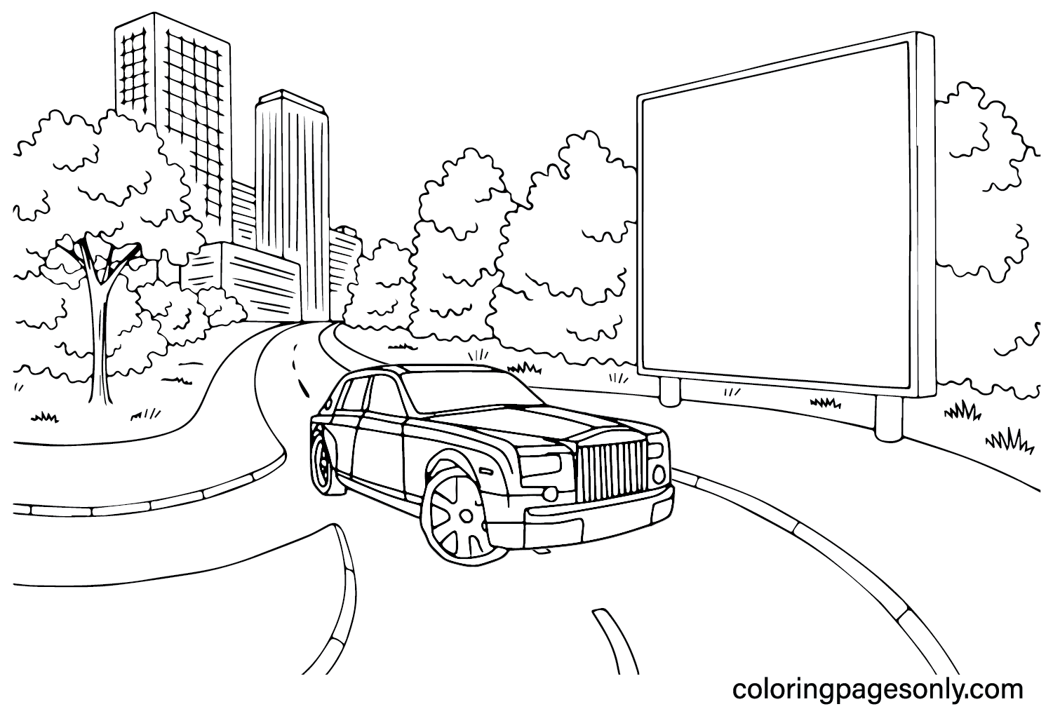 Rolls Royce Coloring Page PDF