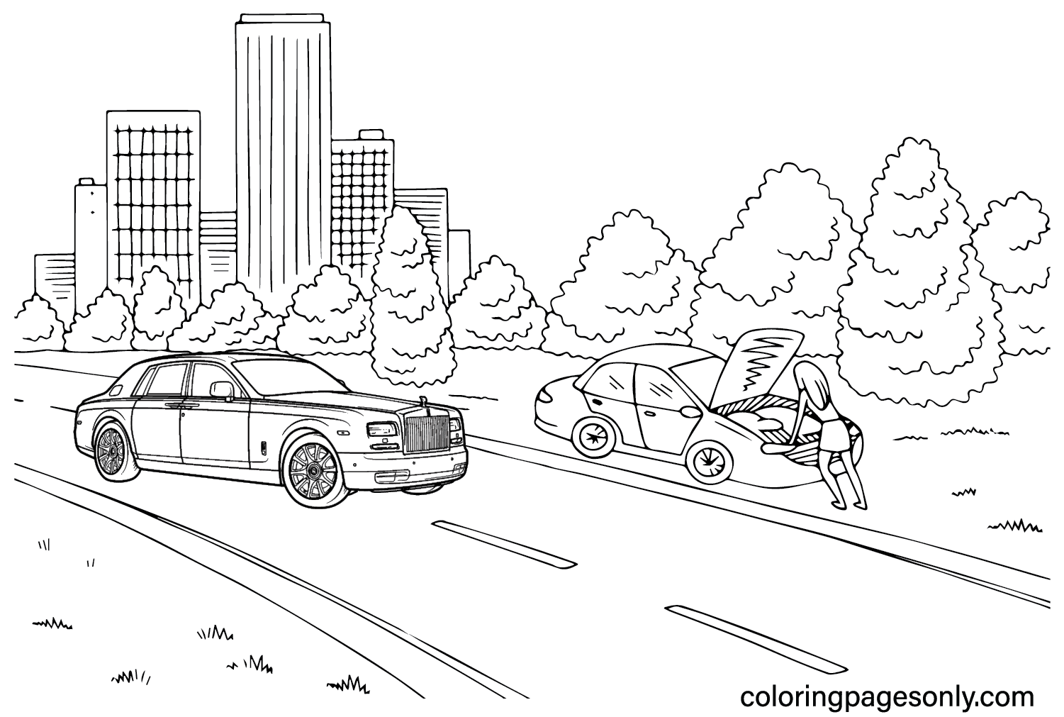Rolls Royce Coloring Page PNG from Rolls Royce