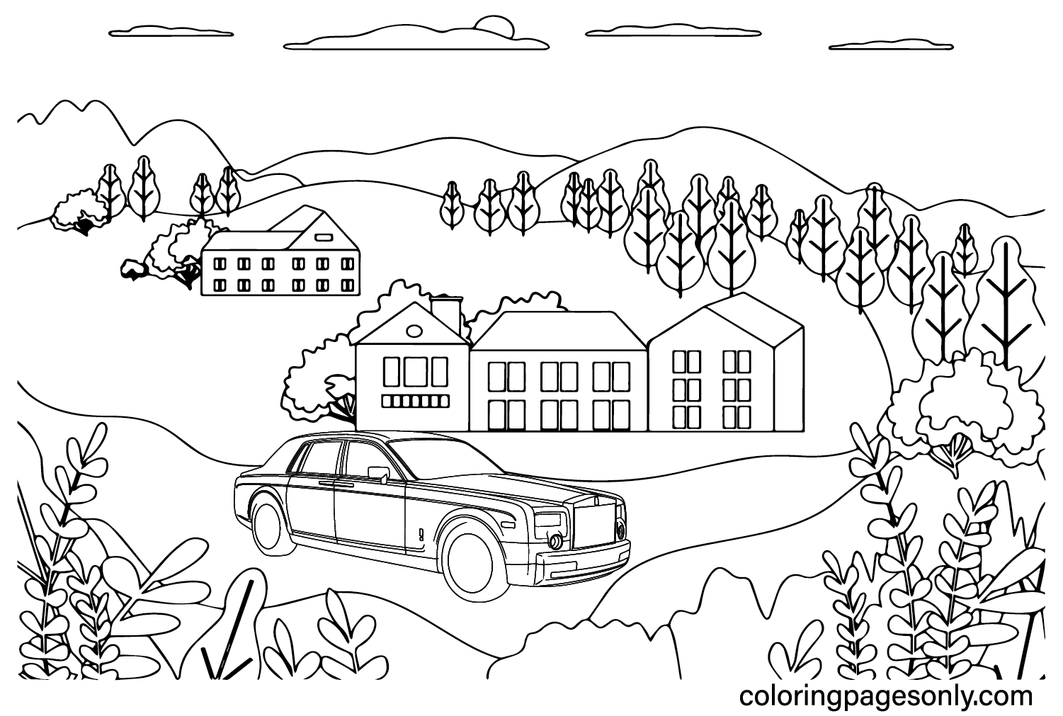 Rolls Royce Coloring Sheet for Kids