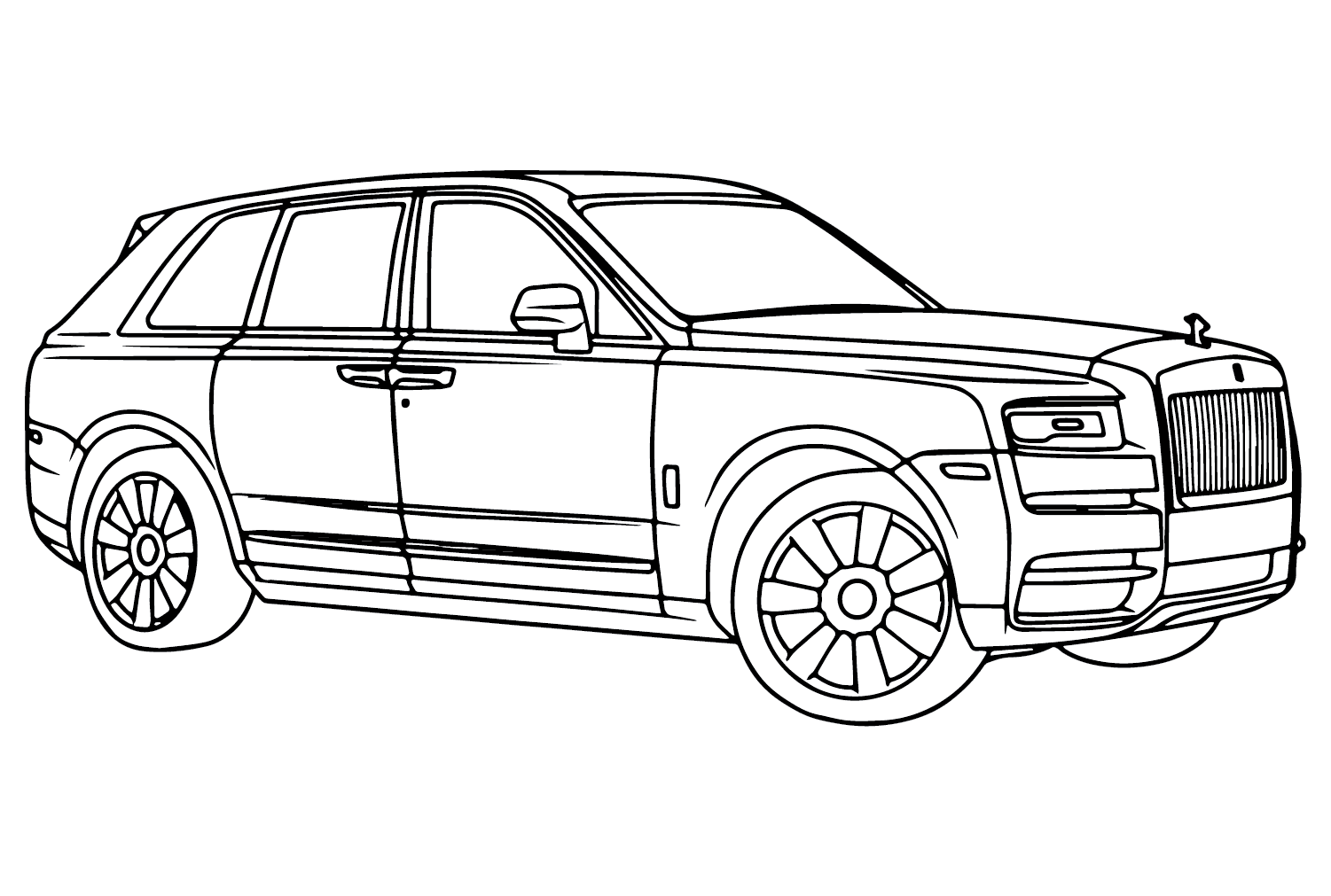 Rolls Royce Cullinan Coloring Page