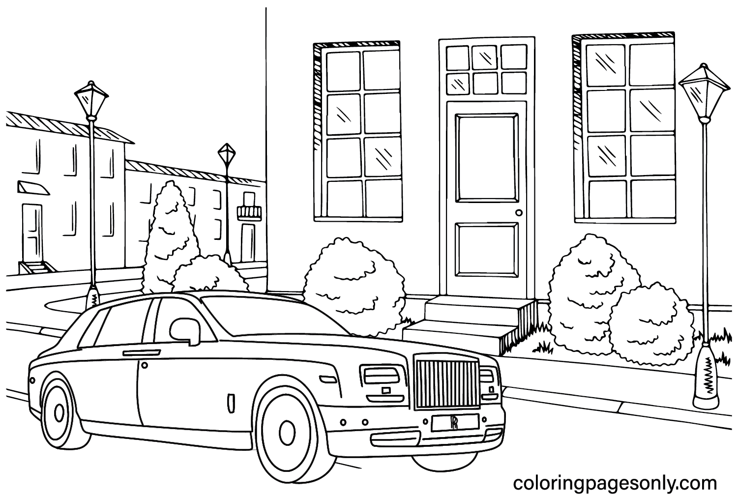 Rolls Royce Free Printable Coloring Page