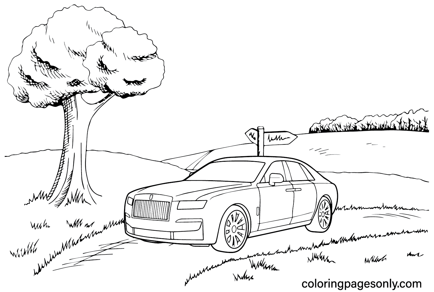 Rolls Royce Free Printable Coloring Page - Free Printable Coloring Pages
