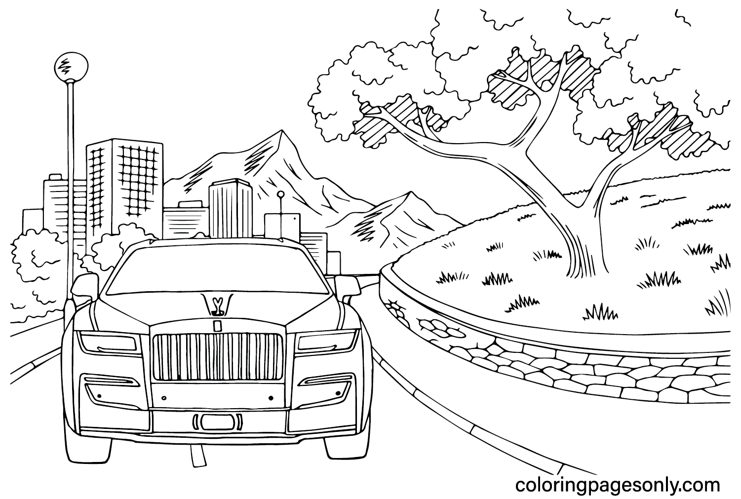 Rolls Royce Ghost Coloring Page Free from Rolls Royce