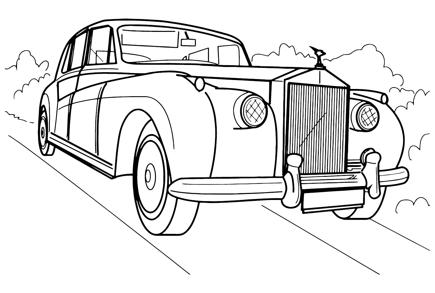 Rolls Royce Phantom V Coloring Page from Rolls Royce