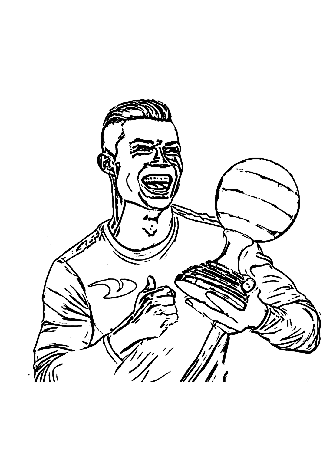 Desenhos para colorir de Ronaldo levantando um campeonato de Cristiano Ronaldo