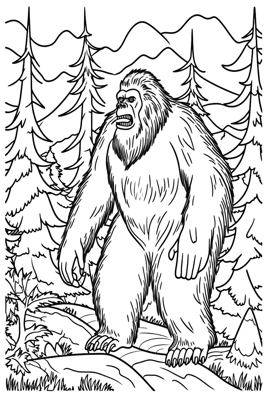 Página para colorear de Sasquatch - Páginas para colorear de Bigfoot ...