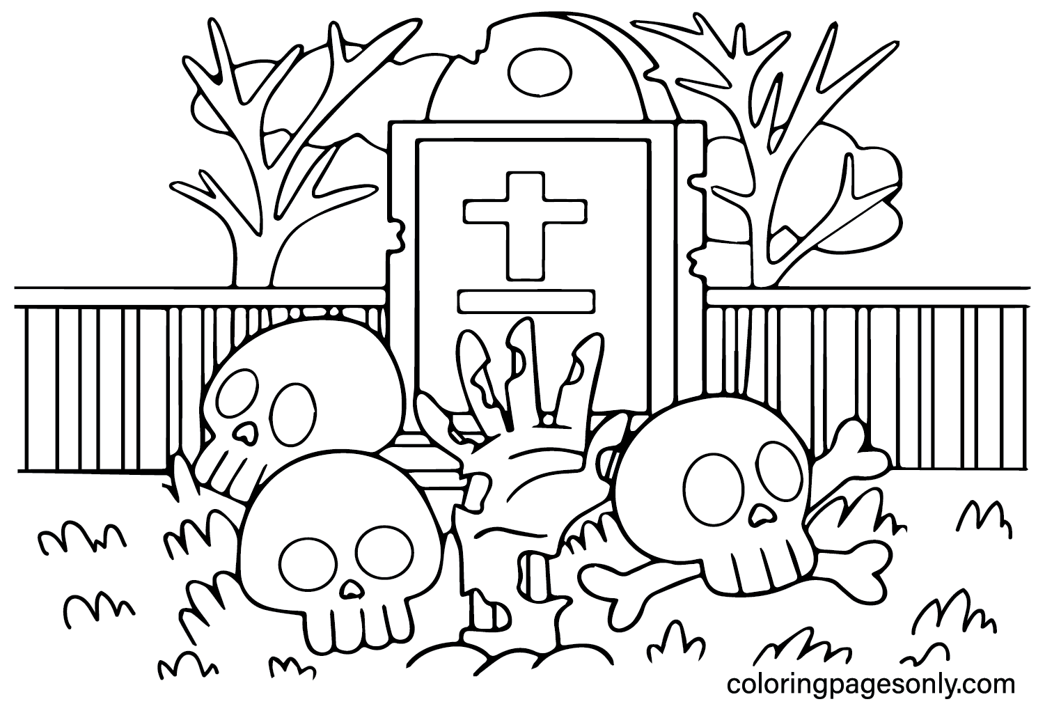 Coloriage d'Halloween effrayant PNG de Scary Halloween
