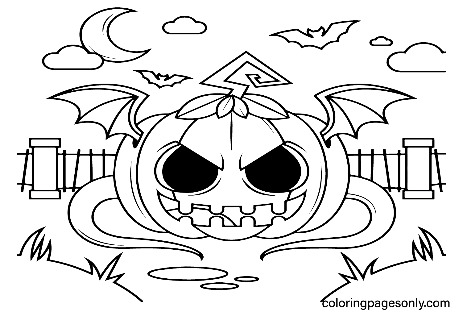 Scary Halloween Coloring Pages Printable from Scary Halloween