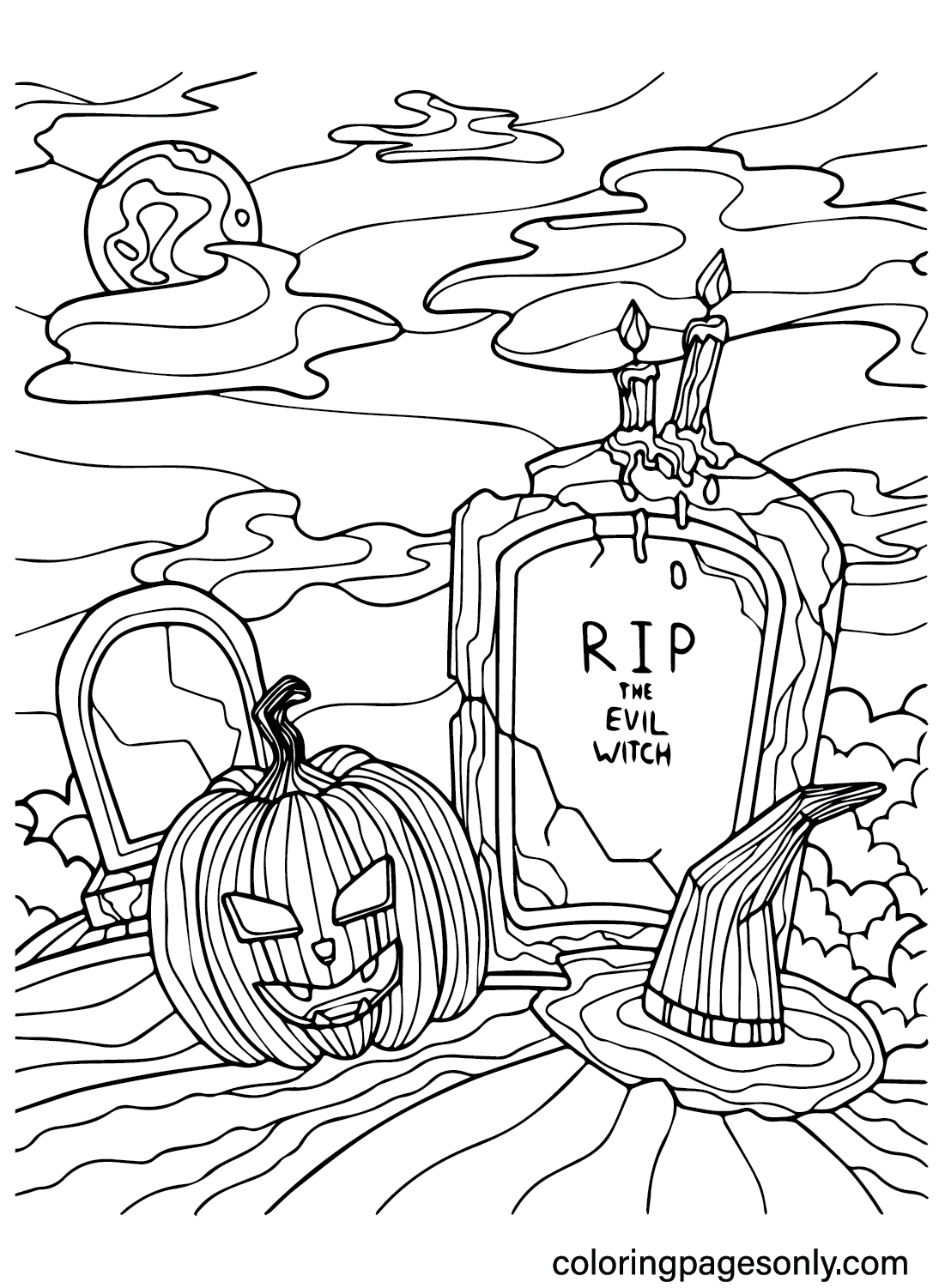 ورقة تلوين الهالوين المخيفة من Scary Halloween