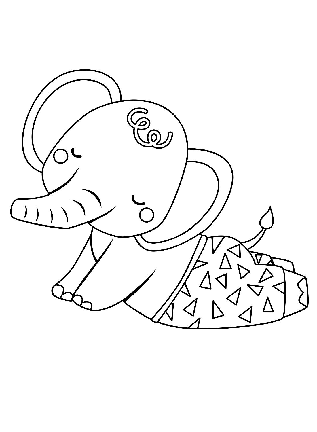 Sleeping Elephant coloring