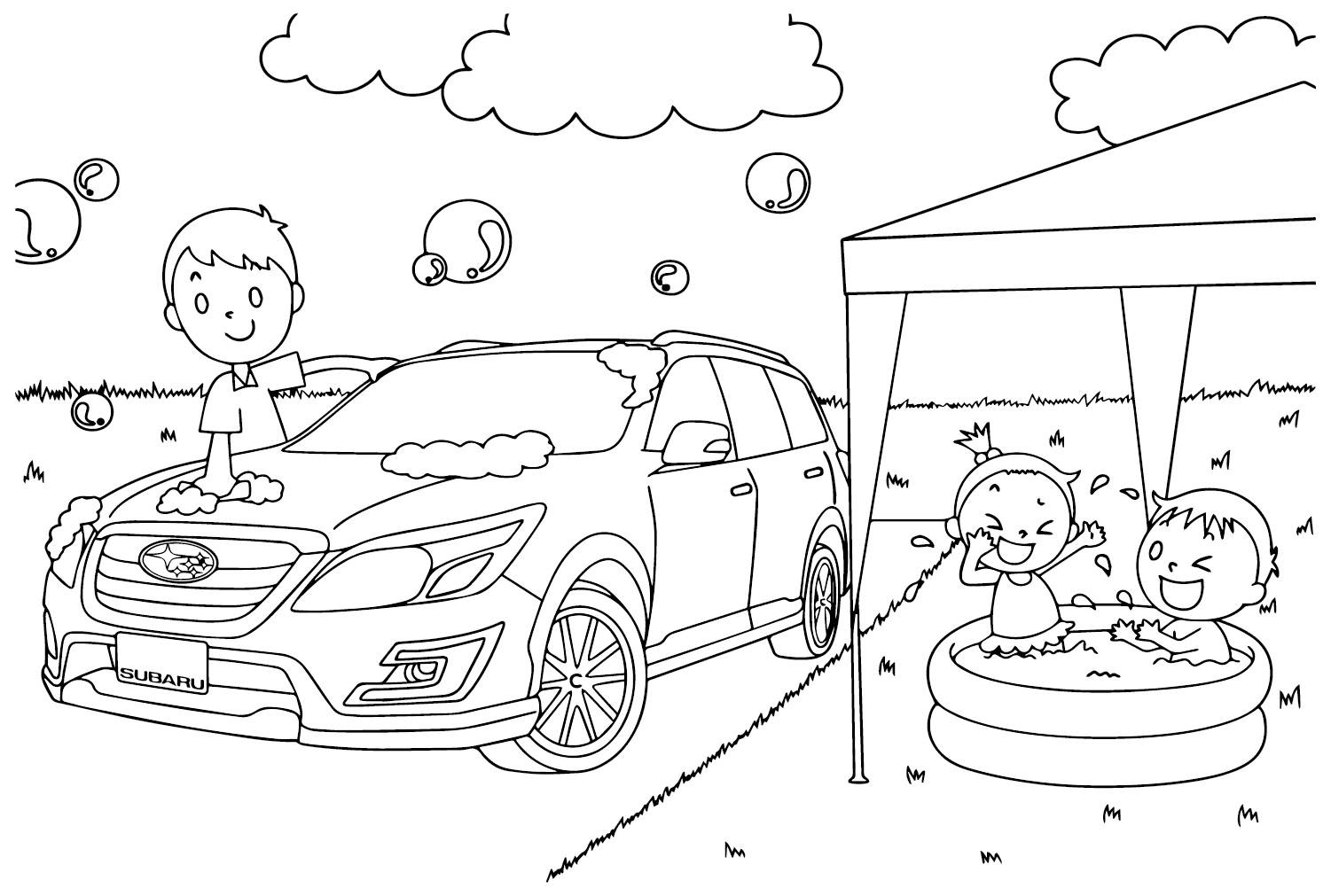 Subaru Car to Color - Free Printable Coloring Pages