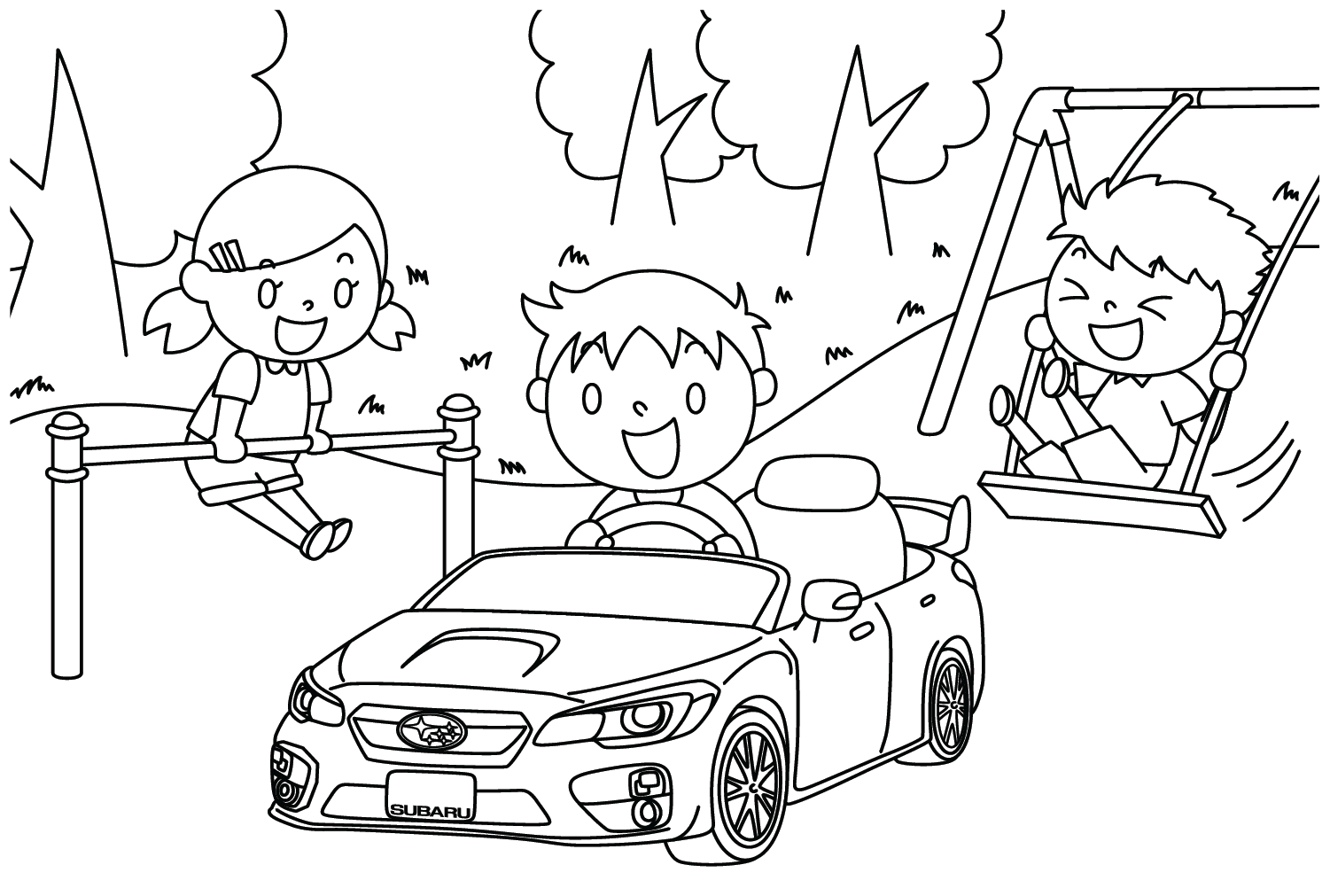 Subaru Coloring Page for Adults from Subaru