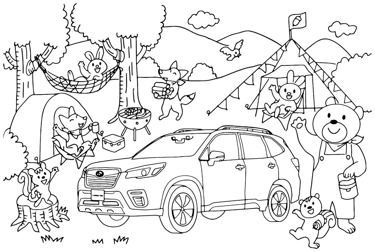 Subaru Coloring Pages to Download from Subaru