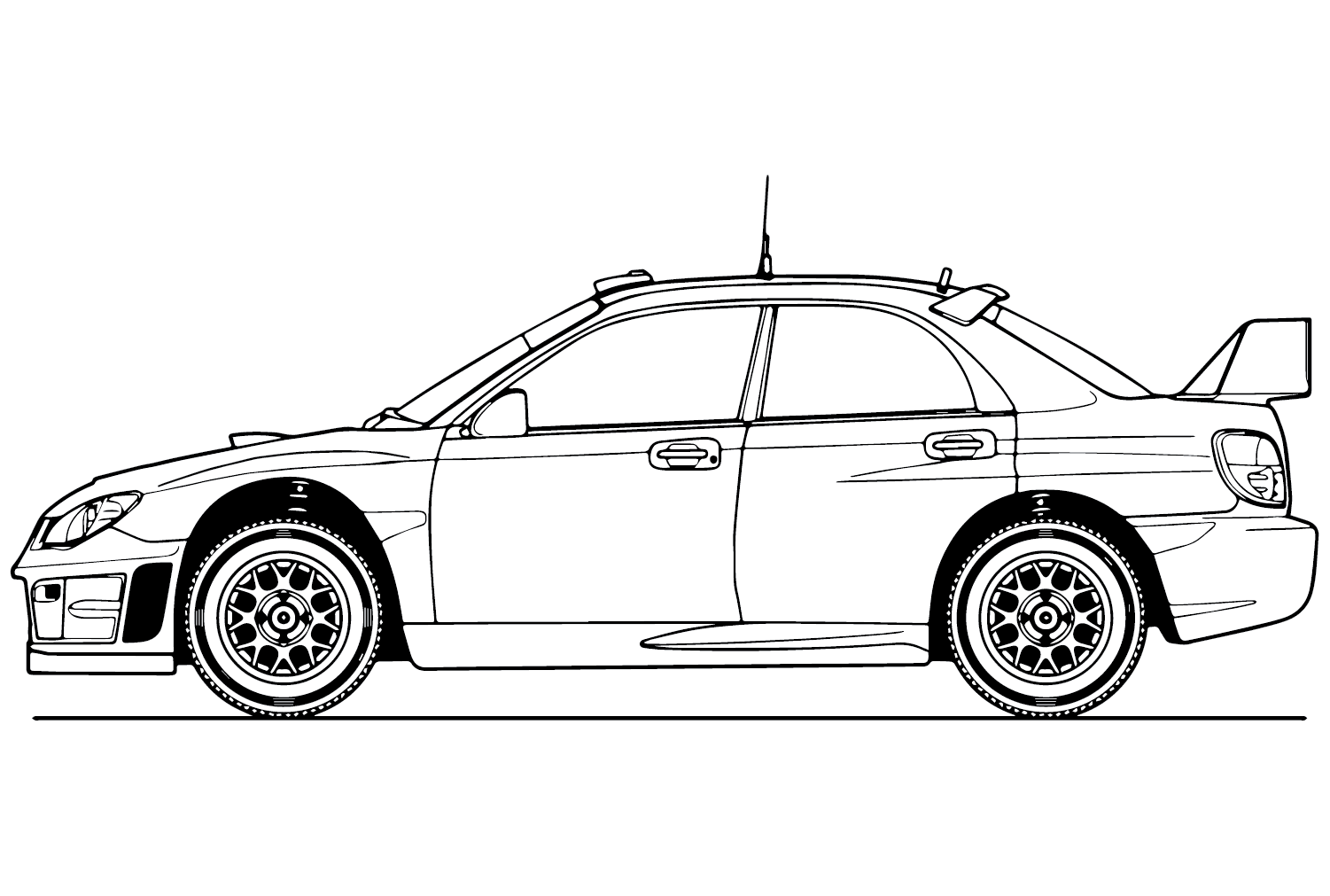 Subaru Impreza Coloring Page from Subaru