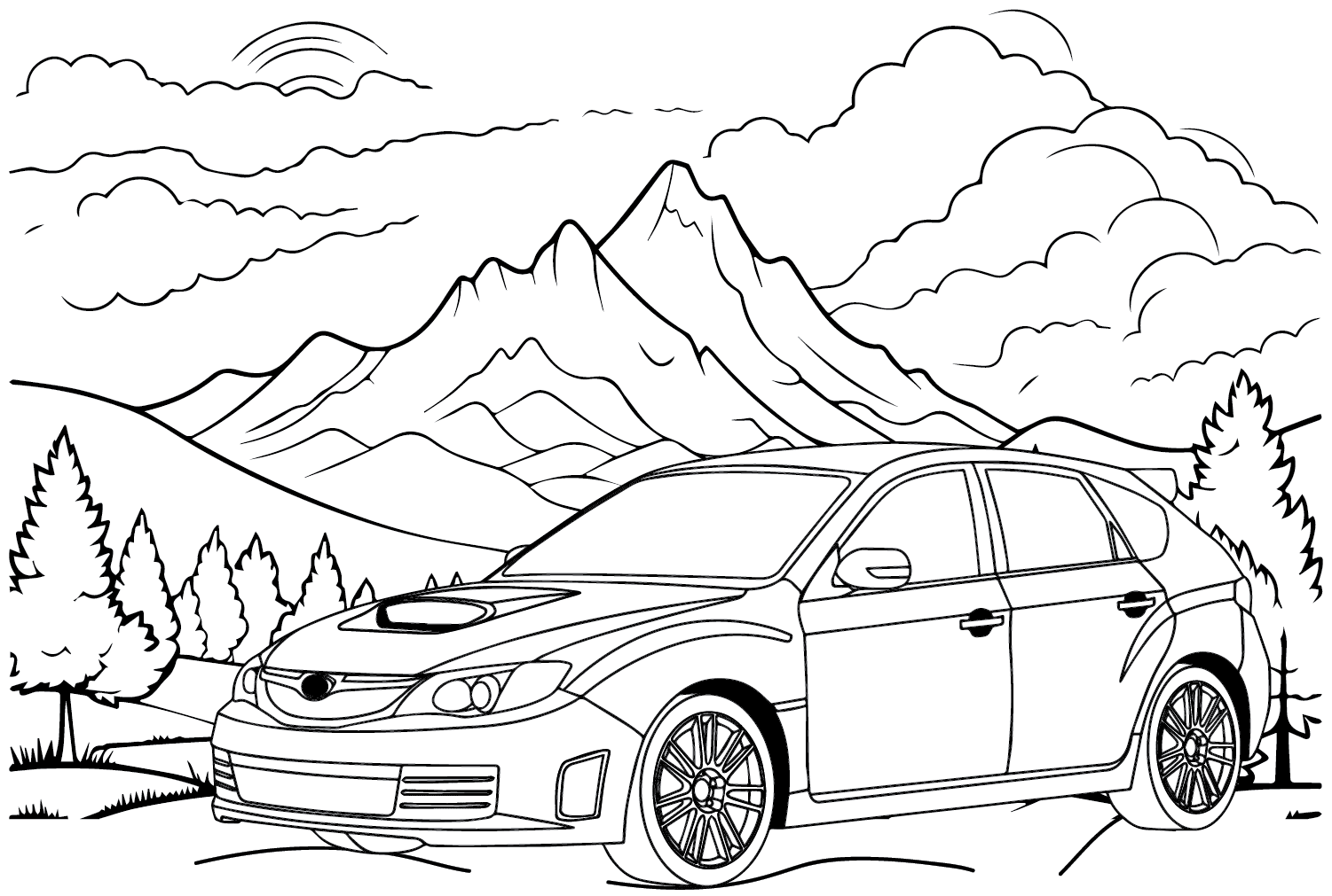 Subaru Coloring Page for Adults - Subaru Coloring Pages - Coloring ...