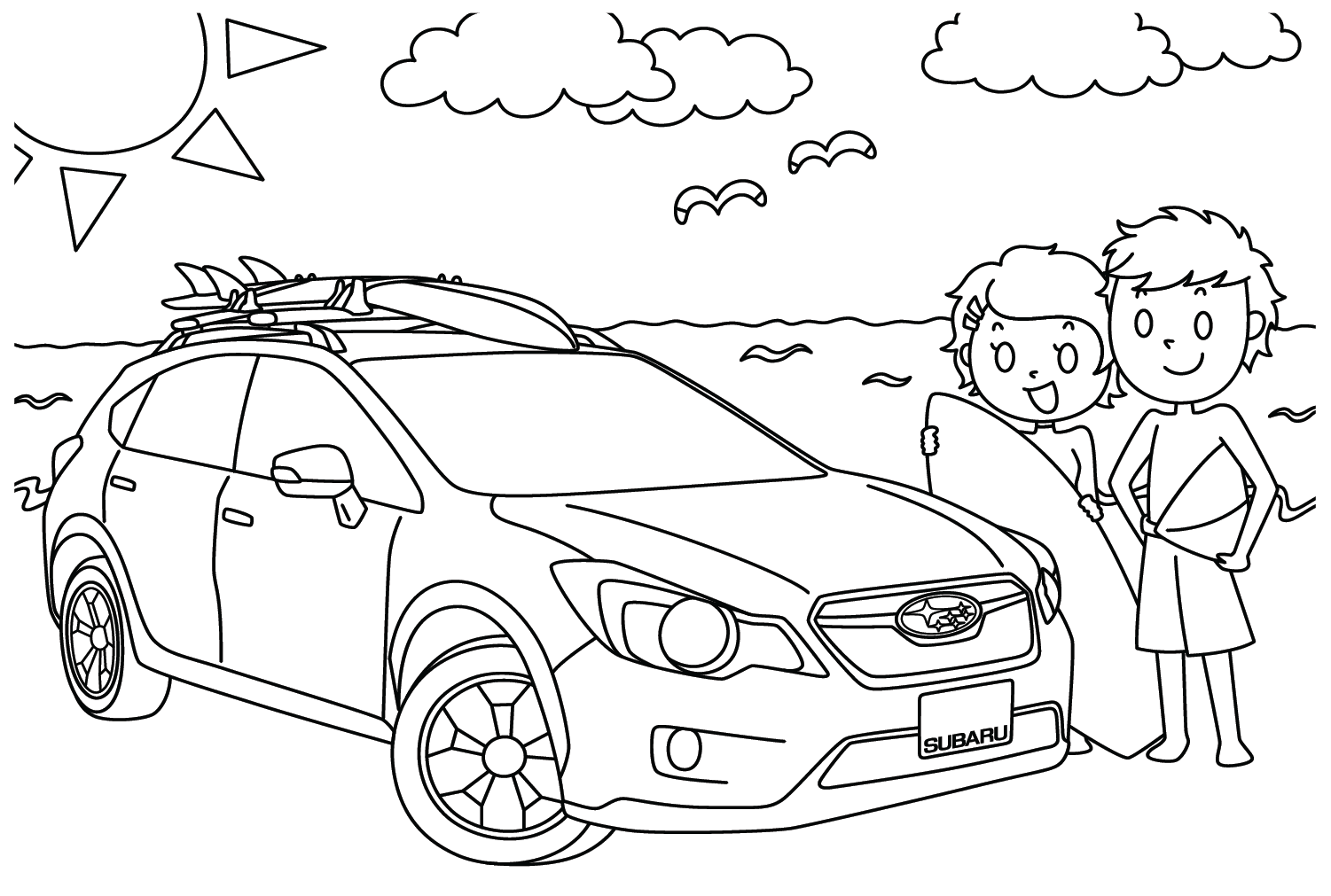 Subaru Picture to Color from Subaru