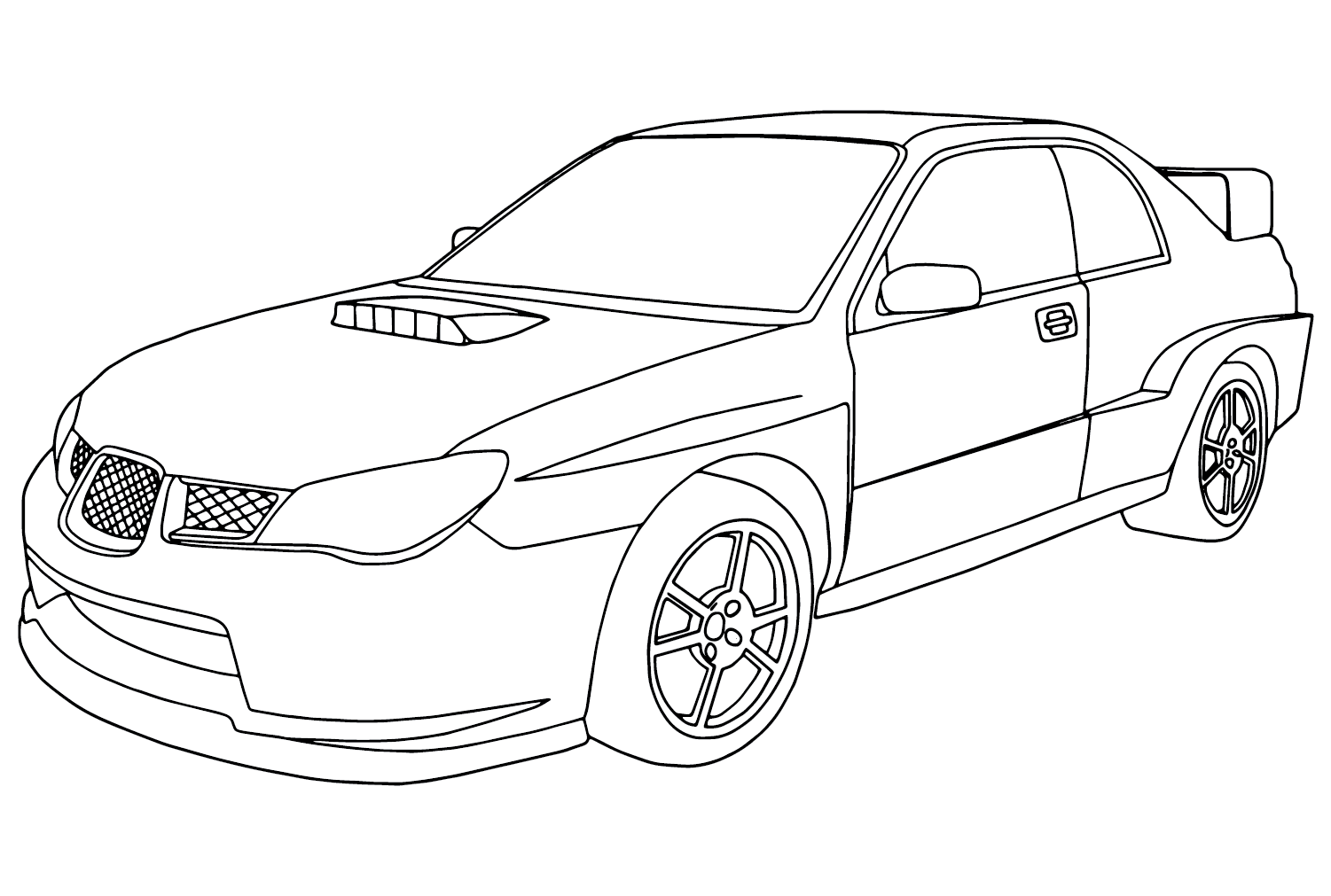 Subaru WRX STI Coloring Page from Subaru